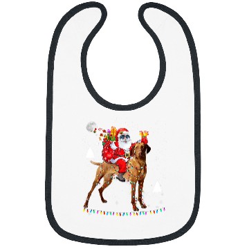 Discover Dog Vizsla Christmas Santa Claus Riding Vizsla Dog Lights xmass Holiday Bibs