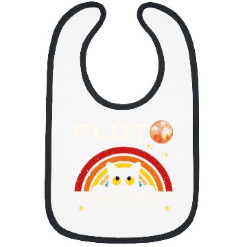 Discover Planet Pluto Never Forget Retro Style CatLoving Scientist Bibs