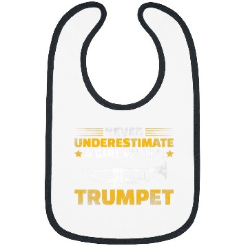 Discover Trumpet Lover Girl Funny Trumpet Player Jazz Band Trombone Bibs