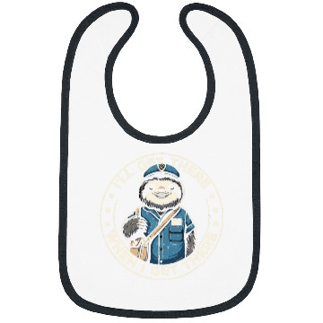 Discover Sloth Postal Worker Funny Postman Mail Carrier Sloth Grunge Bibs