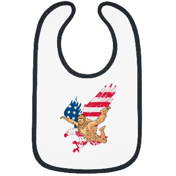 Discover Patriotic Skydiver US American Flag Freedom Skydiving Eagle Bibs