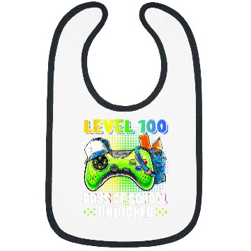 Discover Level 100 Days Of School Unlocked Gamer Video Games Boys 2 Bibs