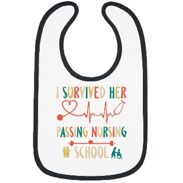 Discover Funny nurses Retro I Survived Her Passing Nursing School Bibs