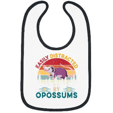 Discover vintages Retro Easily Distracted By Opossums Cute Opossum Bibs