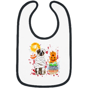 Discover Mummy St Bernard Dog Halloween Dog Scary Pumpkins Lover Bibs