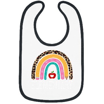 Discover Elementary Teacher Leopard Rainbow Student Back To School Bibs