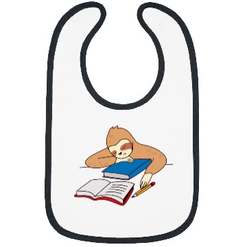 Discover Sloth Studying Falling Asleep Ironic Student Tired Lazy Bibs