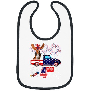 Discover Dog Basset Hound 4th Of July Basset Hound Wearing Sunglasses On Pickup Truck Bibs