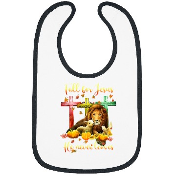 Discover Lion Gift Sheep Fall For Jesus He Never Leaves Lion Sheep Christian 86 Bibs