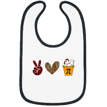 Discover Leopard Peace Love Chicken pot pie Pi day MAth women Bibs