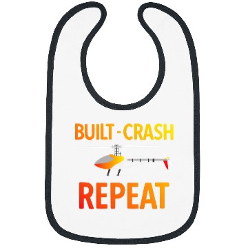 Discover RC Model Building Helicopter Build Crash Repeat Pilot Funny 1 Bibs