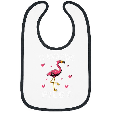 Discover Flamingo bird Funny Flamazing PILOT Bibs