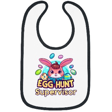 Discover Funny Easter Egg Hunt Supervisor Dad Mom Kid Party Bibs