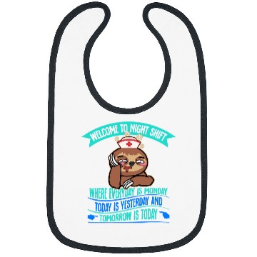 Discover Registered nurses Nursing Sloth Welcome To Night Shift nurses Bibs