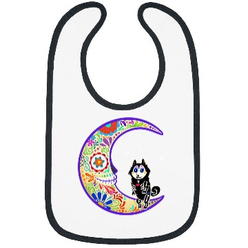 Discover Skeletons Skulls Malamute Dia de Los Muertos Skull Bibs