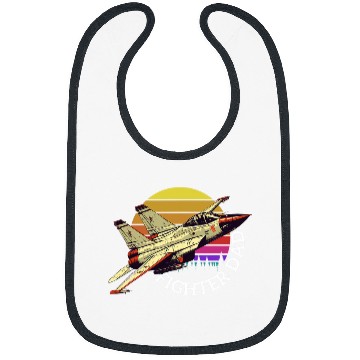 Discover Fighter Dad US Jet Fighter Jet Plane Pilot American Flag Bibs