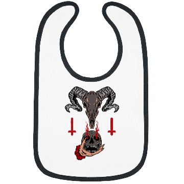 Discover Goats Lover Gothic Goats Skull Satanic Goth Baphomet Bibs