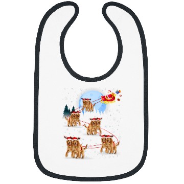 Discover Dog Cocker Spaniel Lover Reindeer Sleigh Santa Snow Christmas Bibs