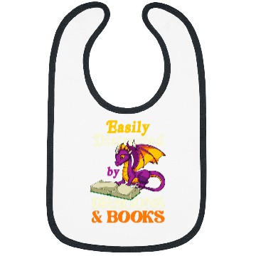Discover Fantasy Creature Librarian Funny Book Reading Book Dragon 21 Bibs
