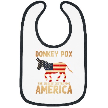 Discover donkey pox  disease destroying america usa flag Bibs