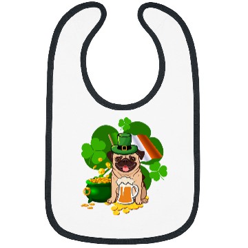 Discover Pug Lover Drinking Beer St Patricks Day Ireland Flag Drinking Pugs Dog Bibs