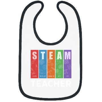 Discover STEAM TEACHER Science Technology Engineering Arts Math 2 Bibs