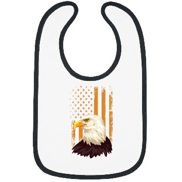Discover Eagle Flag Orange Bald Eagle American Patriotic Bibs