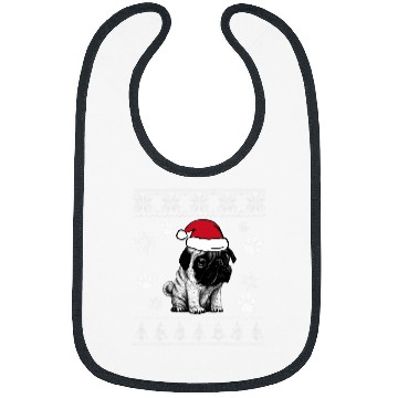Discover Pug Lover Christmas Santa Claus Dad Mom Boy Girl xmass 288 Pugs Dog Bibs