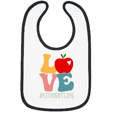 Discover Student Love Apple Groovy Retro Cute Back To School Bibs