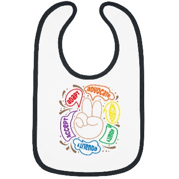 Discover Accept Adapt Advocate Inclusion Equity Equality SPED Teacher Bibs