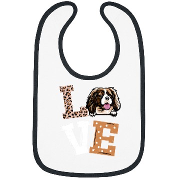 Discover Love Cavalier King Charles Spaniel Dog Lovers Leopard Print Bibs
