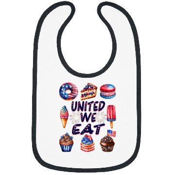 Discover Funny 4th of July United We Eat Bibs