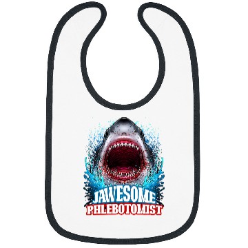 Discover Jawesome Phlebotomist Laboratory Lab Tech Great White Shark Bibs