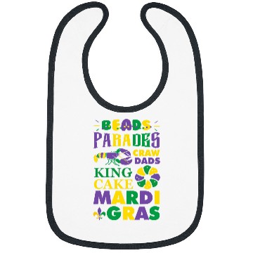 Discover Beads Parade Craw Dads King Cake Mardi Gras Party Fun Bibs