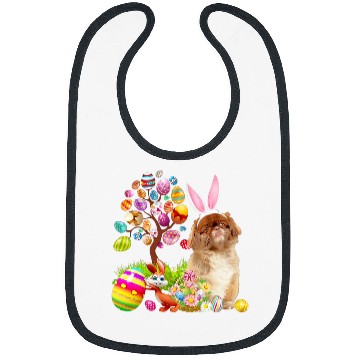 Discover Pekingese Easter Egg Tree Dogs Bunny Easters Day Bibs