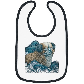 Discover Surrealism Japanese Painting Tibetan Spaniel dog 3 Bibs