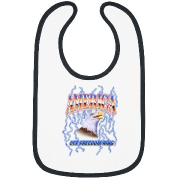 Discover American Bald Eagle Let Freedom Ring Lightning Bolt Bibs