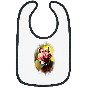 Discover Funny elegant Pig Animal Face Funny Idea Bibs