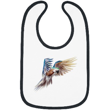 Discover Blue Yellow Macaw Flight Hand Drawn Style Bibs