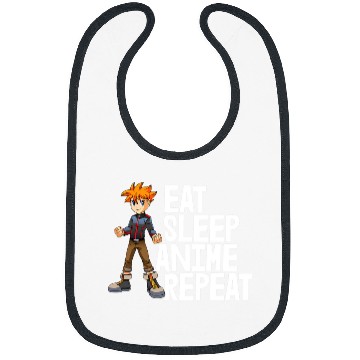Discover Eat Sleep Anime Repeat Funny Animation Bibs