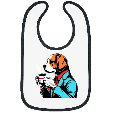 Discover Beagle Coffee Funny Dog Beverage Bibs