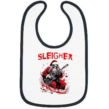 Discover Christmas Sleigher Santa Skeletons Electric Guitar Bibs