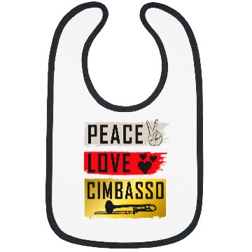 Discover Funny trombones Peace Love Cimbasso trombones Player Musical Instrument Bibs
