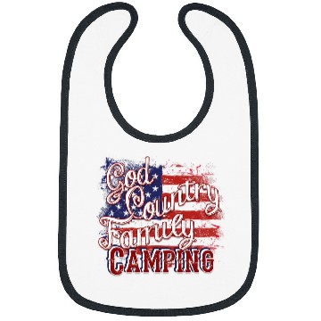 Discover Camping God Country Family Grunge USA Flag Bibs