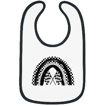 Discover Checkered Rainbow Black White Racing Checkerboard Graphic 21 Bibs