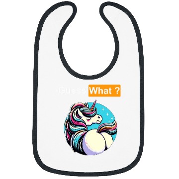 Discover Guess What Unicorns Butt Bibs