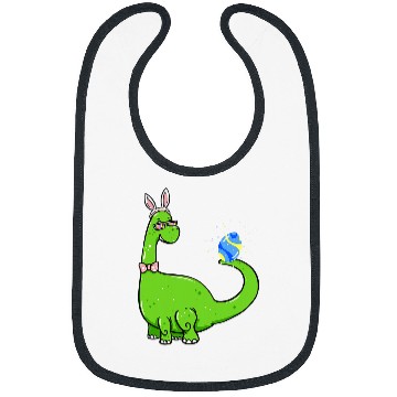 Discover Brontosaurus Bunny Ears Egg Easter Day Dinosaur Dino Boys 1 Bibs