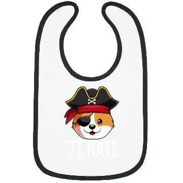 Discover Funny PiRate Corgi Dog Happy Pi Day 314 Math Pun Bibs