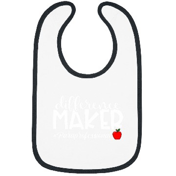 Discover Difference Maker Paraprofessional Funny Teacher Aide 2 Bibs