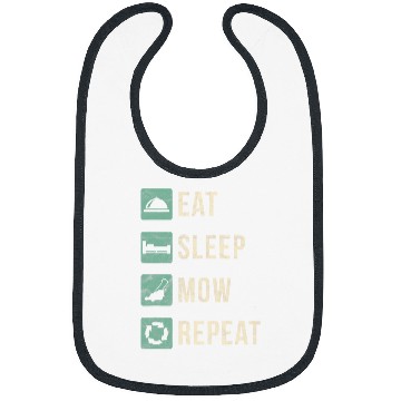 Discover Eat Sleep Mow Repeat Funny Lawn Mowing Bibs